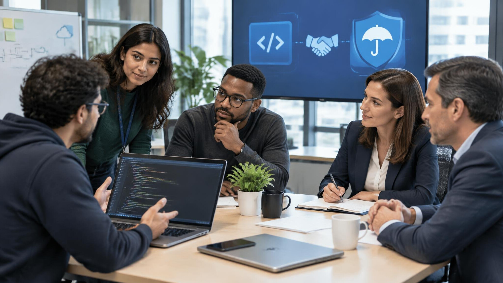 team of developers meeting